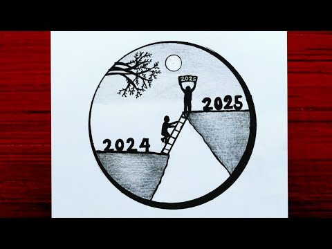 New year drawing 2025 | new year drawing | 123 go art