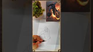 Hanuman Ji satisfying drawing process #hanumanji #lordhanuman #shorts #jayshreeram