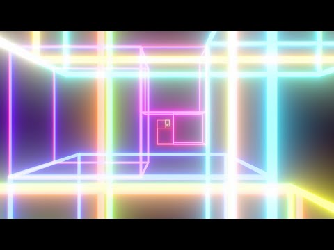 Infinite Zoom Into Logarithmic Cube Spiral Glows Rainbow Neon Colors 4K Video Effects HD Background