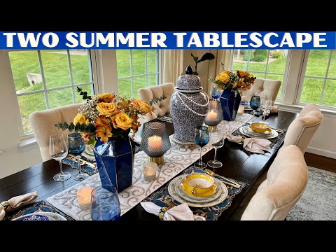 DECORATE WITH ME | BLUE AND WHITE SUMMER TABLESCAPE IDEAS #chinoiseriechic