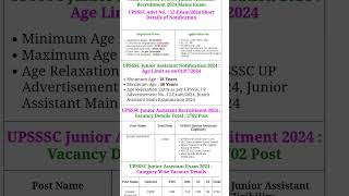 upsssc junior Assistant 2024| Junior Assistant Notification 2024| J.A exam date| J.A syllabus