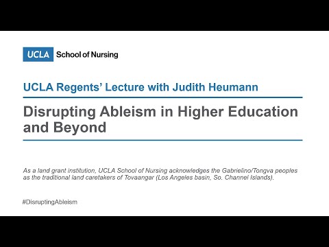 UCLA Regents' Lecture with Judith Heumann - Disrupting Ableism in Higher Education and Beyond