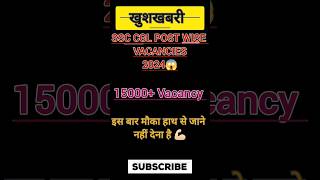 SSC CGL POSTWISE VACANCY 2024😱|SSC CGL VACANCY 2024| #shortsfeed #shorts #trending#viral #ssc#ssccgl