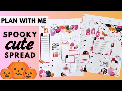 PLAN WITH ME | SPOOKY CUTE SPREAD | THE HAPPY PLANNER