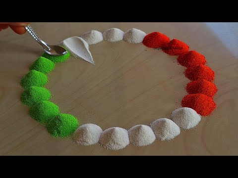 Republic day rangoli designs | Satisfying video | Sand art | independence day rangoli