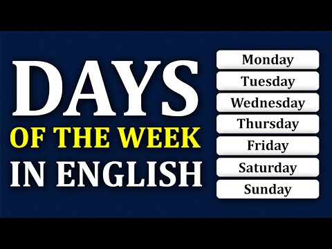 Days of the week in English