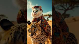 Viral Cute Cat visits Safari Desert! #cat #cuteanimals #aianimation #catshorts