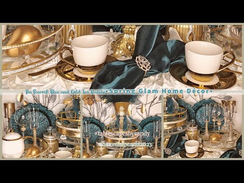 The Peacock Blue and Gold Serving Station | 2023 Home Décor Ideas | Heavens Pearls 2023