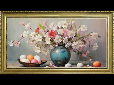 EASTER FREE TV ART WALLPAPER SCREENSAVER BACKGROUND VINTAGE FRAMED SAMSUNG TV ART SPRING FLORALS