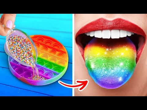 Amazing Pop It Hacks You Might Not Know About! Rainbow Food & Crafts by 123 GO!