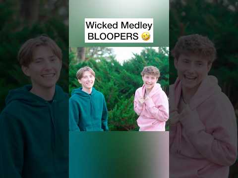 Wicked Medley BLOOPERS 🤣💚⁠@SharpeFamilyTwins  #wicked #bloopers #twins #funnyvideo #shorts