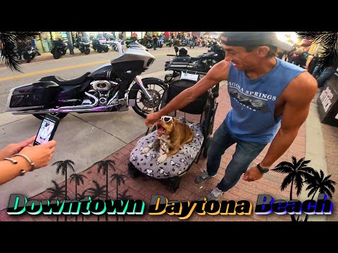 Daytona Beach Walk Through of Main Street First Day of Biketoberfest 2024