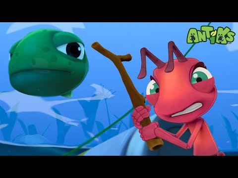 River Monster Escape! | Antiks 🐜 | Funny Cartoons for Kids