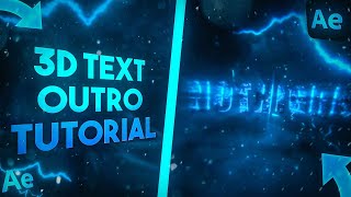 • How To Make a 3D TEXT OUTRO for your edits on After Effects  | step by step tutorial •