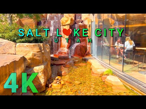 Sunset Walk in Salt Lake City Creek, Utah USA 4K - UHD