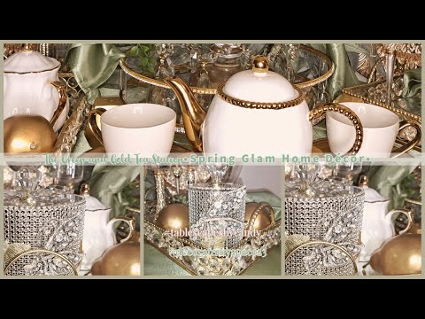 The Green and Gold  Spring Tea Station | 2023 Glam Home Décor Ideas | Decorate My Space 23