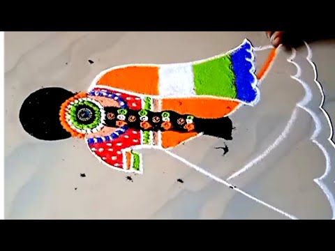 26 january 🇮🇳 Republic day rangoli designs🌟 republic day rangoli🌟republic day girl rangoli 🌟rangoli