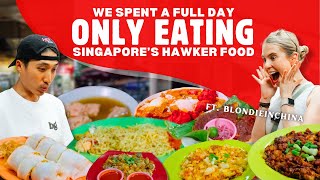 24 HOURS Only Eating Singapore’s Hawker Food?! ft. @BlondieinChina! | Singapore Street Food Tour!