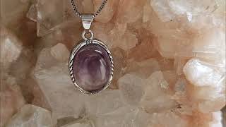 Healing Stone Amethyst Pendant Necklace Perfect Gift@Crystaltouchdesign