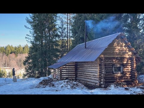 Spring is coming! We are going to the log cabin to clean up the territory! Outdoor cooking | 4K