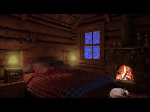 Sleep Hygiene - The Sound of Cold Mountain Wind and Cozy Fireplace in the Winter House