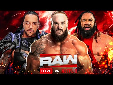 Braun Strowman vs Jacob Fatu vs Damian Priest WWE Raw Netflix Elimination Chamber Qualifying Match