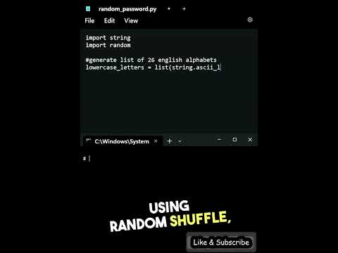 How to generate random password in Python #shorts