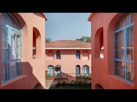 Peach-coloured walls enliven Goan holiday homes by Jugal Mistri Architects