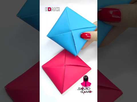 how to make Ddakji (squid game DIY) #squidgame #origami #shorts #diy #challenge