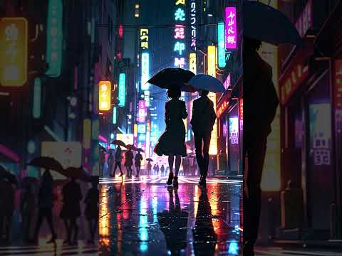 lofi city, walking on the rain, lofi rain #shorts #youtubeshorts #lofi #lofibeats