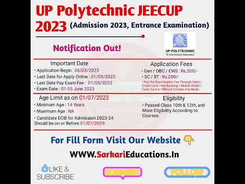 UP Polytechnic JEECUP 2023 | UP Polytechnic Online Form 2023 | How to fill UP Polytechnic Form 2023