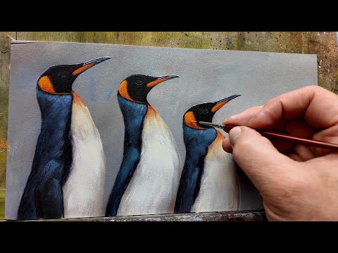 Painting a New Penguin Art Collection | Wildlife Art | Robert E Fuller