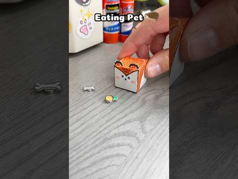 🦔Mini Diy Eating Pet!? #cutecrafts #papercraft #minicraft #crafts #craft #cute #diy #diycrafts