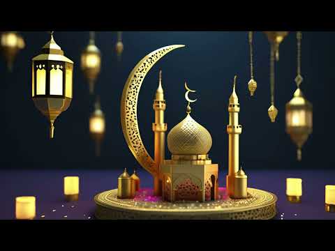 Ramadan Mubarak 2025 | Peaceful Islamic Background Screensaver with Crescent Moon & Lanterns | 4K