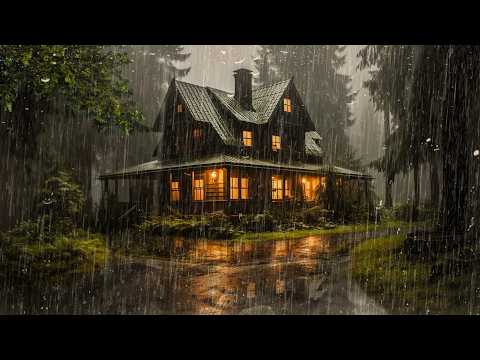 HEAVY RAIN for Sleeping | Goodbye Insomnia with Heavy Rain on Roof - Relax, ASMR