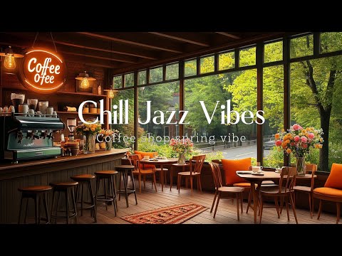 Gentle Spring Jazz at Coffee Shop | Relaxing Instrumental Background Music