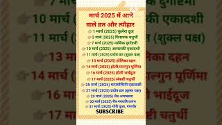 March 2025 Panchang | Tithi | Nakshatra | Yog | Panchang | March 2025 festival | Vrat tyohar