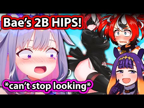 Biboo and Bae Are Amazed By Ina's Bae 2B Art 【Hololive EN】