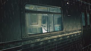 Subway Ride in the Rain | Ambient Train Sounds & Thunderstorm for Deep Relaxation | 10 Hours