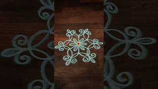 Flower rangoli design with dots and colour #rangoli #easyrangoli #kolam #muggulu #shorts #trending