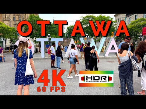 Ottawa Downtown Walk Ontario, Capital of Canada 4K HDR