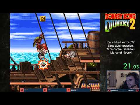 Race blind avec KCNecro, Sanzeau et Marco !  - Donkey Kong Country 2