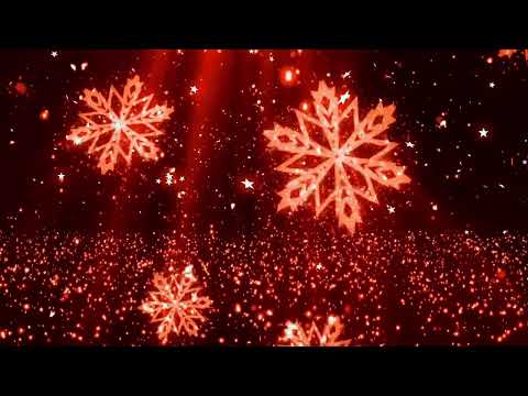 Red Glittering Snowflakes | Snowy | Shimmering | Background | Screensaver