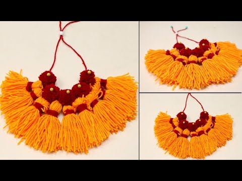 DIY Woolen Design - How To Make Beautiful Door/Wall Hanging || Woolen art and craft