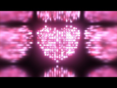 Abstract Rotating Pink Digital 3D Voxel Heart Shape Glows Bright Neon 4K Moving Wallpaper Background