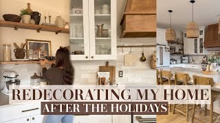 REDECORATING AFTER THE HOLIDAYS | KITCHEN DECORATE WITH ME | HOME REFRESH SERIES