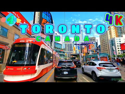 Toronto Drive Part 4/5, Biggest City in Canada,  4K - UHD