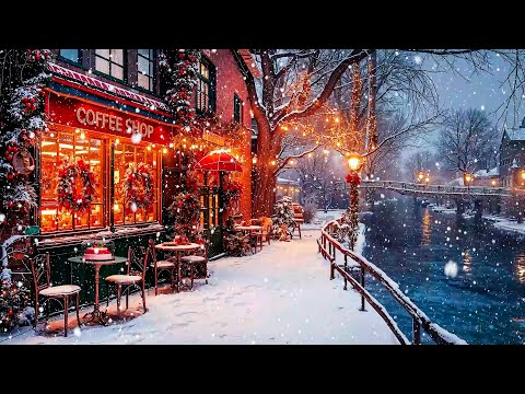 Cozy Winter Cafe Ambience by The River ⛄ Soft Jazz Music for a Relaxing Mood ~ Cozy Jazz Cafe