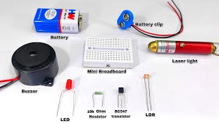 how to make a simple laser security alarm | amazing science project | thief detection alarm