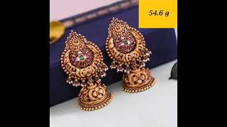 Temple Design Jhumka with Weights || Bridal Earrings || Temple Design Earrings #allthingsgold